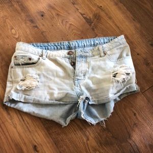 Mid rise jean shorts